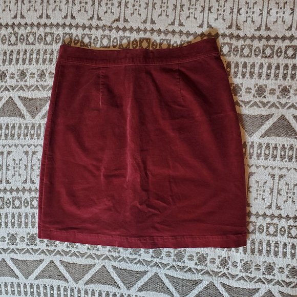 Madewell Red Velvet Skirt - Picture 2 of 5